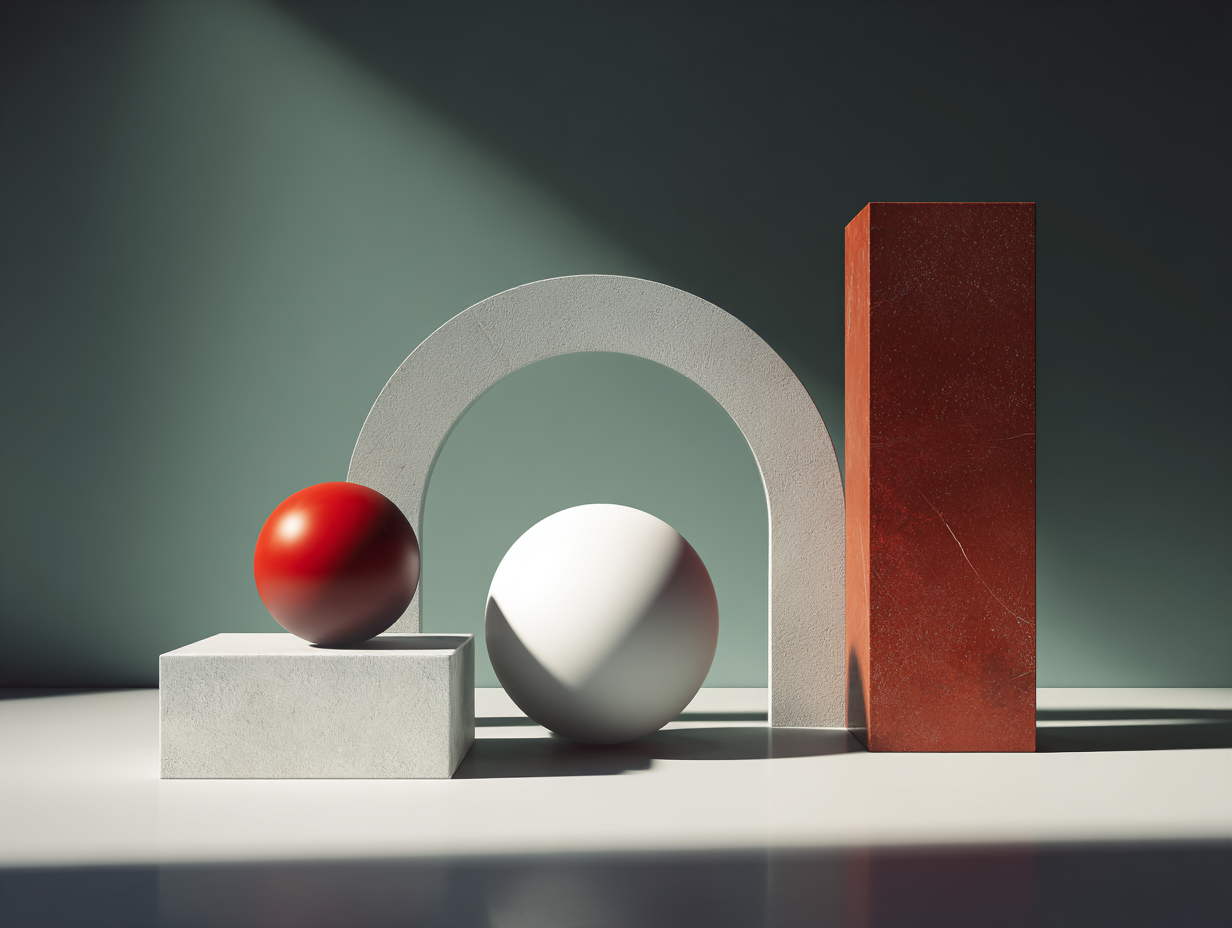 Geometric Midjourney still life used for an alternate nostril breathing guide.