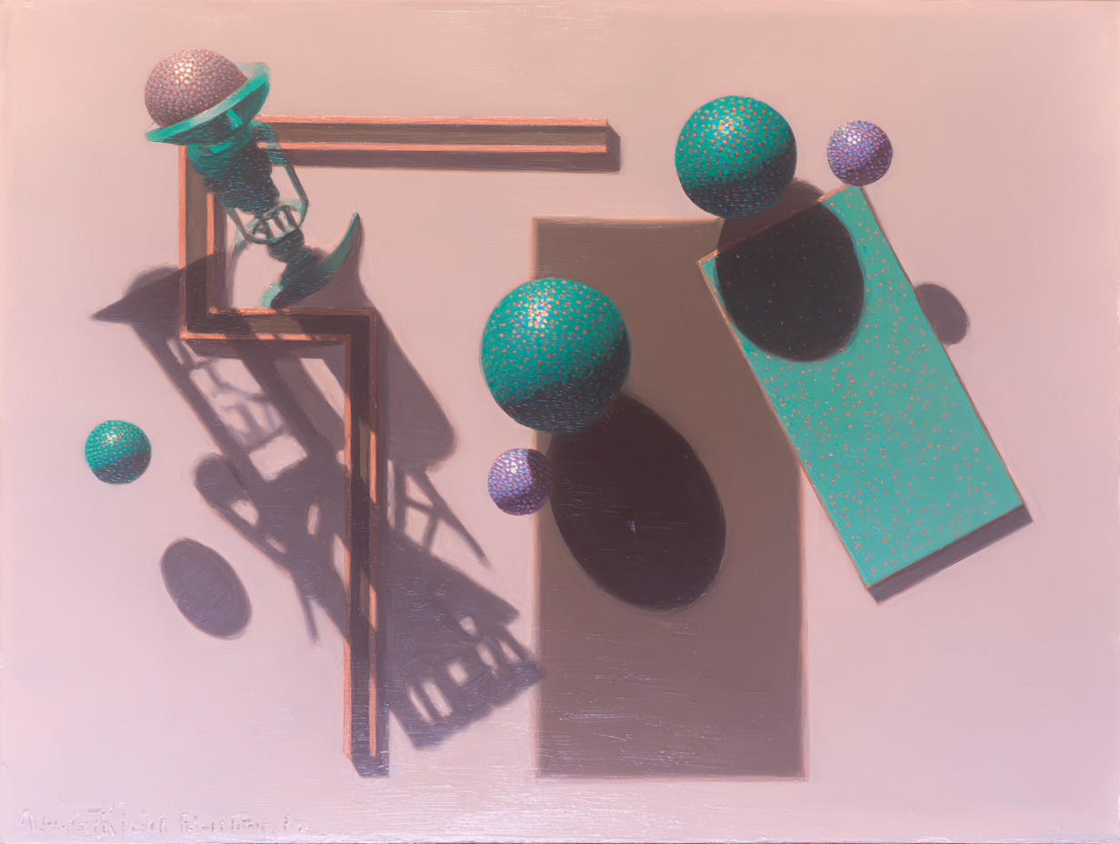 Geometric Midjourney still life used for a Bhramari breathing guide.