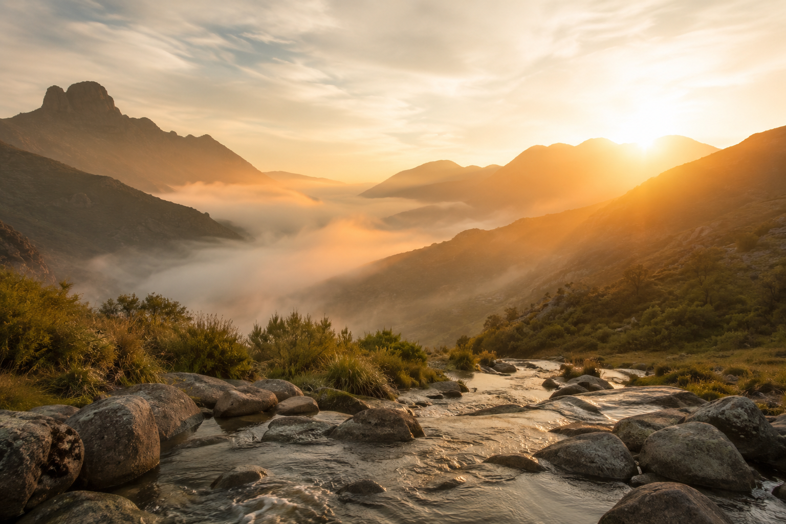 Expansive landscape artwork used for a breathwork and pranayama comparison.
