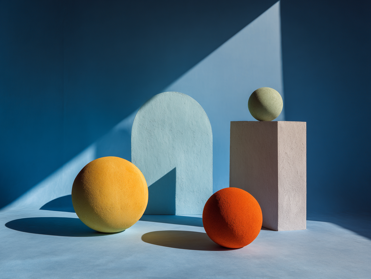 Tranquil abstract geometric forms representing balance and regulation of breath.