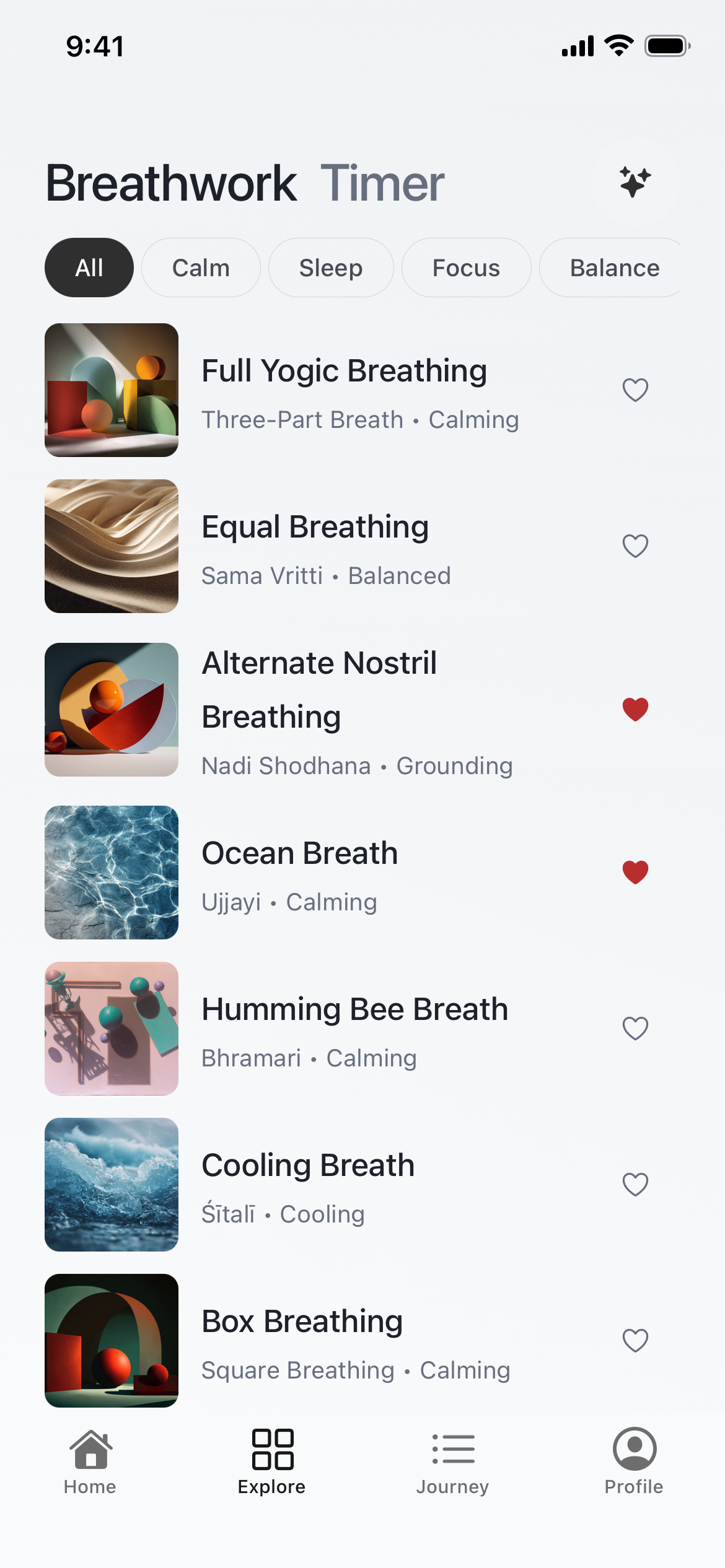 Prana technique library screen