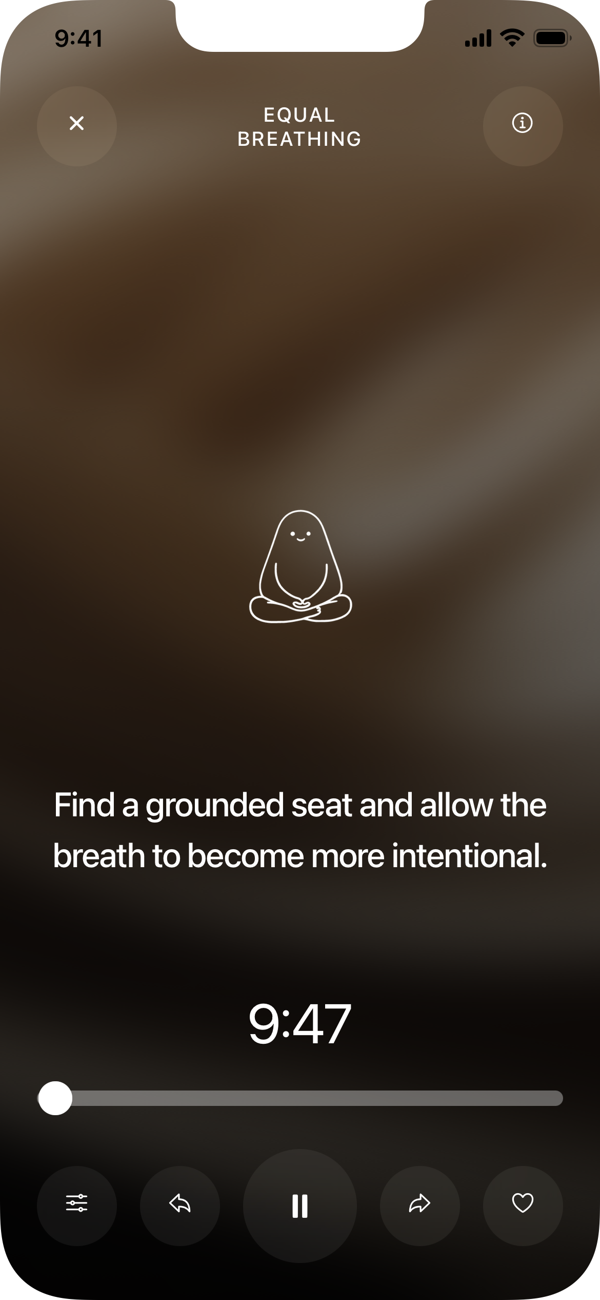 Prana in-session breathing screen